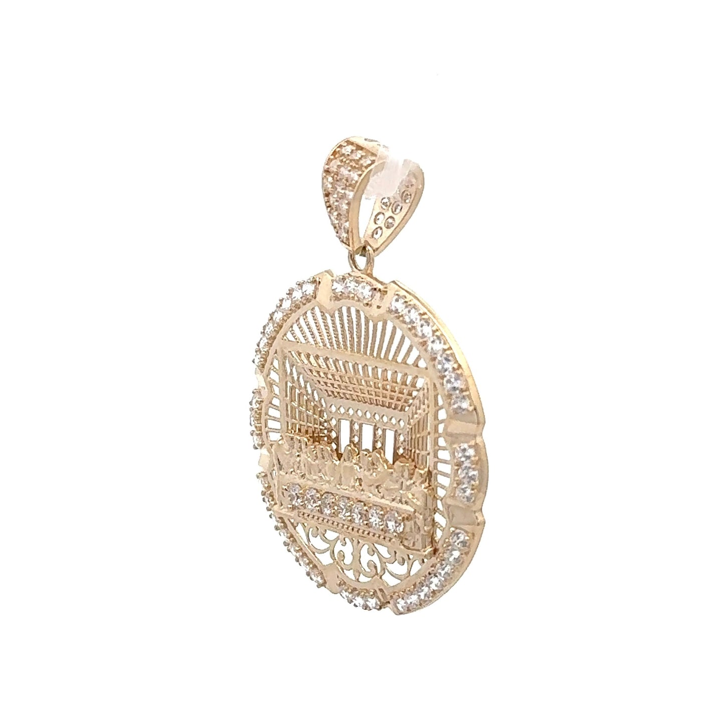 New 14K CZ Last Supper Pendant (2.1” In). H.J™️