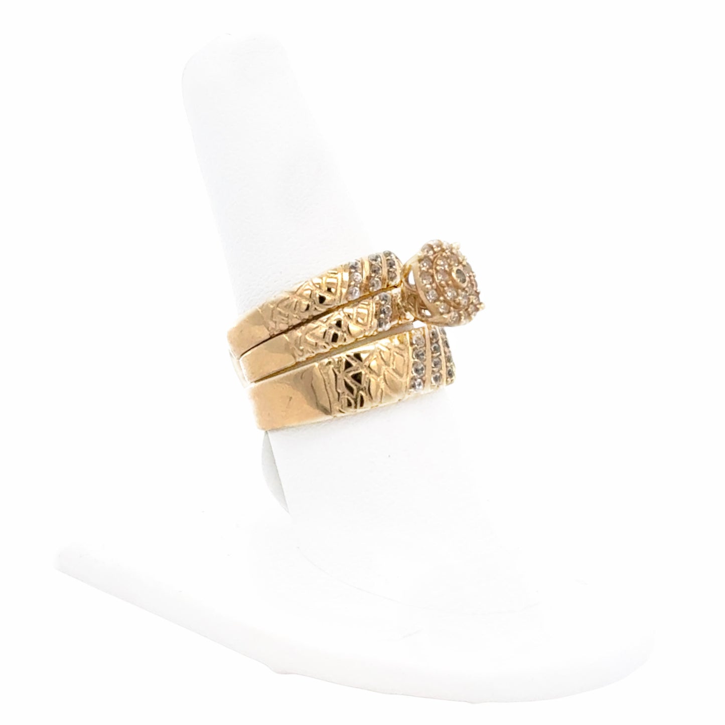 New 14K CZ Wedding Trio Set. H.J™️